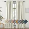 imageNICETOWN Room Darkening Curtains 84 inch Length 2 Panels Set Dual Rod Pockets ampamp Hook Belt Light Blocking Thermal Curtains Sound Reducing Window Treatments for Living Room Natural W52 x L84Natural