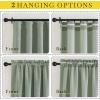 imageNICETOWN Room Darkening Curtains 84 inch Length 2 Panels Set Dual Rod Pockets ampamp Hook Belt Light Blocking Thermal Curtains Sound Reducing Window Treatments for Living Room Natural W52 x L84Sage Green