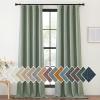 imageNICETOWN Room Darkening Curtains 84 inch Length 2 Panels Set Dual Rod Pockets ampamp Hook Belt Light Blocking Thermal Curtains Sound Reducing Window Treatments for Living Room Natural W52 x L84Sage Green