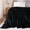 imageNICETOWN Soft Blanket King Size Fleece Warm Fuzzy Throw for BedSofa Lightweight 300GSM Microplush Ultra Warm Blanket 90quot x 108quot GreyBlack