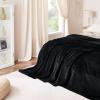 imageNICETOWN Soft Blanket King Size Fleece Warm Fuzzy Throw for BedSofa Lightweight 300GSM Microplush Ultra Warm Blanket 90quot x 108quot GreyBlack