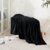 imageNICETOWN Soft Blanket King Size Fleece Warm Fuzzy Throw for BedSofa Lightweight 300GSM Microplush Ultra Warm Blanket 90quot x 108quot GreyBlack