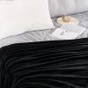 imageNICETOWN Soft Blanket King Size Fleece Warm Fuzzy Throw for BedSofa Lightweight 300GSM Microplush Ultra Warm Blanket 90quot x 108quot GreyBlack