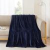 imageNICETOWN Soft Blanket King Size Fleece Warm Fuzzy Throw for BedSofa Lightweight 300GSM Microplush Ultra Warm Blanket 90quot x 108quot GreyNavy Blue