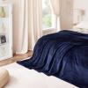 imageNICETOWN Soft Blanket King Size Fleece Warm Fuzzy Throw for BedSofa Lightweight 300GSM Microplush Ultra Warm Blanket 90quot x 108quot GreyNavy Blue