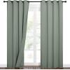 imageNICETOWN Sound Barrier 100 Blackout Divider Curtains 84quot Noise Heat and Cold Blocking Drapes with Felt Fabric Lining for Noise ReducingNurseryDaytime SleepBedroom White 2 PCs 52quot WideSage Green