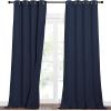 imageNICETOWN Sound Barrier 100 Blackout Divider Curtains 84quot Noise Heat and Cold Blocking Drapes with Felt Fabric Lining for Noise ReducingNurseryDaytime SleepBedroom White 2 PCs 52quot WideNavy
