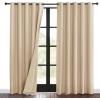 imageNICETOWN Sound Barrier 100 Blackout Divider Curtains 84quot Noise Heat and Cold Blocking Drapes with Felt Fabric Lining for Noise ReducingNurseryDaytime SleepBedroom White 2 PCs 52quot WideBiscotti Beige