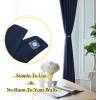 imageNICETOWN Strong Magnetic Curtain Tiebacks  Modern Simple Style Curtain Ties Backs Holdbacks Holders for IndoorOutdoor Curtains White 185 X 4 Inches Set of 4Navy Blue