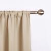 imageNICETOWN Thermal Insulated Blackout Short Curtain  Bathroom Curtain Gray Tie Up Shade for Small Window Window Valance Balloon Roman Blind Rod Pocket Panel 46 inches W x 63 inches LCream Beige