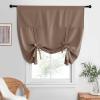 imageNICETOWN Thermal Insulated Blackout Short Curtain  Bathroom Curtain Gray Tie Up Shade for Small Window Window Valance Balloon Roman Blind Rod Pocket Panel 46 inches W x 63 inches LCappuccino