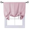 imageNICETOWN Thermal Insulated Blackout Short Curtain  Bathroom Curtain Gray Tie Up Shade for Small Window Window Valance Balloon Roman Blind Rod Pocket Panel 46 inches W x 63 inches LBaby Pink