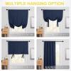 imageNICETOWN Thermal Insulated Blackout Short Curtain  Bathroom Curtain Gray Tie Up Shade for Small Window Window Valance Balloon Roman Blind Rod Pocket Panel 46 inches W x 63 inches LNavy