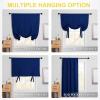 imageNICETOWN Thermal Insulated Blackout Short Curtain  Bathroom Curtain Gray Tie Up Shade for Small Window Window Valance Balloon Roman Blind Rod Pocket Panel 46 inches W x 63 inches LNavy Blue