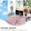 imageNICETOWN Thermal Insulated Blackout Short Curtain  Bathroom Curtain Gray Tie Up Shade for Small Window Window Valance Balloon Roman Blind Rod Pocket Panel 46 inches W x 63 inches LBaby Pink