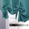 imageNICETOWN Thermal Insulated Blackout Short Curtain  Bathroom Curtain Gray Tie Up Shade for Small Window Window Valance Balloon Roman Blind Rod Pocket Panel 46 inches W x 63 inches LSea Teal