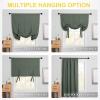 imageNICETOWN Thermal Insulated Blackout Short Curtain  Bathroom Curtain Gray Tie Up Shade for Small Window Window Valance Balloon Roman Blind Rod Pocket Panel 46 inches W x 63 inches LDark Mallard