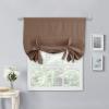 imageNICETOWN Thermal Insulated Blackout Short Curtain  Bathroom Curtain Gray Tie Up Shade for Small Window Window Valance Balloon Roman Blind Rod Pocket Panel 46 inches W x 63 inches LCappuccino