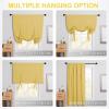 imageNICETOWN Thermal Insulated Blackout Short Curtain  Bathroom Curtain Gray Tie Up Shade for Small Window Window Valance Balloon Roman Blind Rod Pocket Panel 46 inches W x 63 inches LYellow