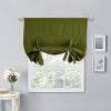 imageNICETOWN Thermal Insulated Blackout Short Curtain  Bathroom Curtain Gray Tie Up Shade for Small Window Window Valance Balloon Roman Blind Rod Pocket Panel 46 inches W x 63 inches LOlive Green