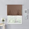 imageNICETOWN Thermal Insulated Blackout Short Curtain  Bathroom Curtain Gray Tie Up Shade for Small Window Window Valance Balloon Roman Blind Rod Pocket Panel 46 inches W x 63 inches LCappuccino