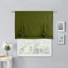 imageNICETOWN Thermal Insulated Blackout Short Curtain  Bathroom Curtain Gray Tie Up Shade for Small Window Window Valance Balloon Roman Blind Rod Pocket Panel 46 inches W x 63 inches LOlive Green