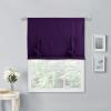imageNICETOWN Thermal Insulated Blackout Short Curtain  Bathroom Curtain Gray Tie Up Shade for Small Window Window Valance Balloon Roman Blind Rod Pocket Panel 46 inches W x 63 inches LRoyal Purple