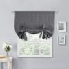imageNICETOWN Thermal Insulated Blackout Short Curtain  Bathroom Curtain Gray Tie Up Shade for Small Window Window Valance Balloon Roman Blind Rod Pocket Panel 46 inches W x 63 inches LGrey