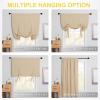imageNICETOWN Thermal Insulated Blackout Short Curtain  Bathroom Curtain Gray Tie Up Shade for Small Window Window Valance Balloon Roman Blind Rod Pocket Panel 46 inches W x 63 inches LBiscotti Beige