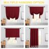 imageNICETOWN Thermal Insulated Blackout Short Curtain  Bathroom Curtain Gray Tie Up Shade for Small Window Window Valance Balloon Roman Blind Rod Pocket Panel 46 inches W x 63 inches LBurgundy Red