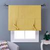 imageNICETOWN Thermal Insulated Blackout Short Curtain  Bathroom Curtain Gray Tie Up Shade for Small Window Window Valance Balloon Roman Blind Rod Pocket Panel 46 inches W x 63 inches LYellow