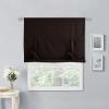 imageNICETOWN Thermal Insulated Blackout Short Curtain  Bathroom Curtain Gray Tie Up Shade for Small Window Window Valance Balloon Roman Blind Rod Pocket Panel 46 inches W x 63 inches LToffee Brown