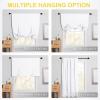 imageNICETOWN Thermal Insulated Blackout Short Curtain  Bathroom Curtain Gray Tie Up Shade for Small Window Window Valance Balloon Roman Blind Rod Pocket Panel 46 inches W x 63 inches LPure White