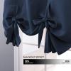 imageNICETOWN Thermal Insulated Blackout Short Curtain  Bathroom Curtain Gray Tie Up Shade for Small Window Window Valance Balloon Roman Blind Rod Pocket Panel 46 inches W x 63 inches LNavy Blue