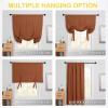 imageNICETOWN Thermal Insulated Blackout Short Curtain  Bathroom Curtain Gray Tie Up Shade for Small Window Window Valance Balloon Roman Blind Rod Pocket Panel 46 inches W x 63 inches LBurnt Orange