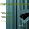 imageNICETOWN Thermal Insulated Blackout Short Curtain  Bathroom Curtain Gray Tie Up Shade for Small Window Window Valance Balloon Roman Blind Rod Pocket Panel 46 inches W x 63 inches LSea Teal