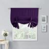 imageNICETOWN Thermal Insulated Blackout Short Curtain  Bathroom Curtain Gray Tie Up Shade for Small Window Window Valance Balloon Roman Blind Rod Pocket Panel 46 inches W x 63 inches LRoyal Purple