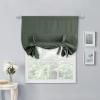 imageNICETOWN Thermal Insulated Blackout Short Curtain  Bathroom Curtain Gray Tie Up Shade for Small Window Window Valance Balloon Roman Blind Rod Pocket Panel 46 inches W x 63 inches LDark Mallard