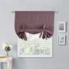 imageNICETOWN Thermal Insulated Blackout Short Curtain  Bathroom Curtain Gray Tie Up Shade for Small Window Window Valance Balloon Roman Blind Rod Pocket Panel 46 inches W x 63 inches LDry Rose