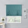 imageNICETOWN Thermal Insulated Blackout Short Curtain  Bathroom Curtain Gray Tie Up Shade for Small Window Window Valance Balloon Roman Blind Rod Pocket Panel 46 inches W x 63 inches LSea Teal