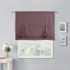 imageNICETOWN Thermal Insulated Blackout Short Curtain  Bathroom Curtain Gray Tie Up Shade for Small Window Window Valance Balloon Roman Blind Rod Pocket Panel 46 inches W x 63 inches LDry Rose