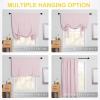 imageNICETOWN Thermal Insulated Blackout Short Curtain  Bathroom Curtain Gray Tie Up Shade for Small Window Window Valance Balloon Roman Blind Rod Pocket Panel 46 inches W x 63 inches LBaby Pink