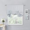 imageNICETOWN Thermal Insulated Blackout Short Curtain  Bathroom Curtain Gray Tie Up Shade for Small Window Window Valance Balloon Roman Blind Rod Pocket Panel 46 inches W x 63 inches LGreyish White