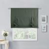 imageNICETOWN Thermal Insulated Blackout Short Curtain  Bathroom Curtain Gray Tie Up Shade for Small Window Window Valance Balloon Roman Blind Rod Pocket Panel 46 inches W x 63 inches LDark Mallard