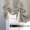 imageNICETOWN Thermal Insulated Blackout Short Curtain  Bathroom Curtain Gray Tie Up Shade for Small Window Window Valance Balloon Roman Blind Rod Pocket Panel 46 inches W x 63 inches LNatural