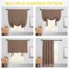 imageNICETOWN Thermal Insulated Blackout Short Curtain  Bathroom Curtain Gray Tie Up Shade for Small Window Window Valance Balloon Roman Blind Rod Pocket Panel 46 inches W x 63 inches LCappuccino