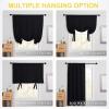 imageNICETOWN Thermal Insulated Blackout Short Curtain  Bathroom Curtain Gray Tie Up Shade for Small Window Window Valance Balloon Roman Blind Rod Pocket Panel 46 inches W x 63 inches LBlack
