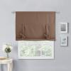 imageNICETOWN Thermal Insulated Blackout Short Curtain  Bathroom Curtain Gray Tie Up Shade for Small Window Window Valance Balloon Roman Blind Rod Pocket Panel 46 inches W x 63 inches LCappuccino