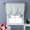 imageNICETOWN Thermal Insulated Blackout Short Curtain  Bathroom Curtain Gray Tie Up Shade for Small Window Window Valance Balloon Roman Blind Rod Pocket Panel 46 inches W x 63 inches LGreyish White