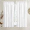 imageNICETOWN Thermal Insulated Velvet Curtains Ivory 96 Inch Length Heavy Duty Keep Warm Drapes Room Darkening Thermal Insulated Curtains for Patio Hall Villa Bedroom Window Treatment Set of 2White